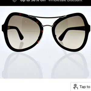 Spotted Havana Prada women’s sunglasses with case